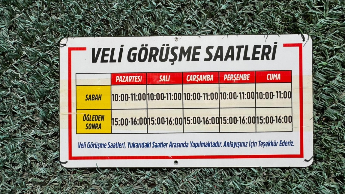 2024-2025 eğitim öğretim yılı veli görüşme saatlerimizdir!!!